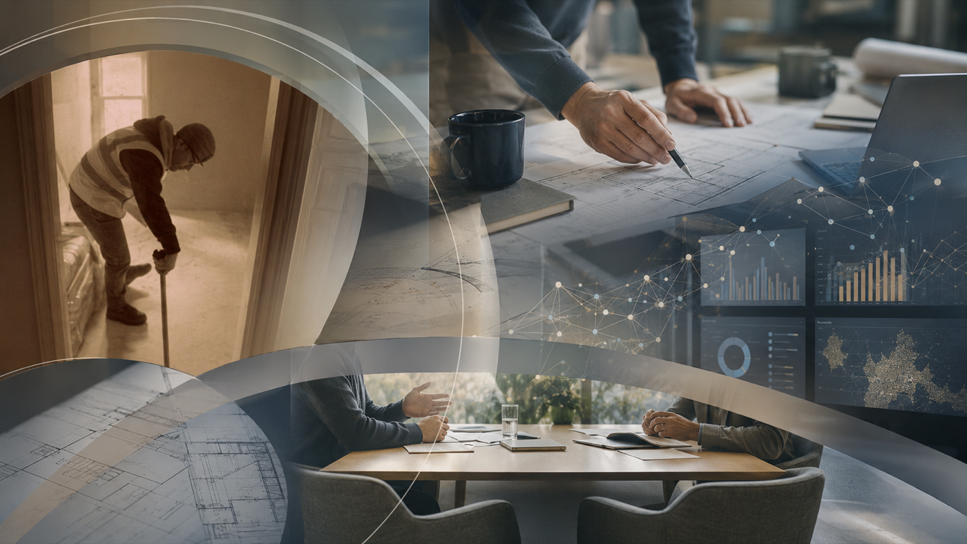 Consulting, construction-site experience, technical plans and market-intelligence analysis